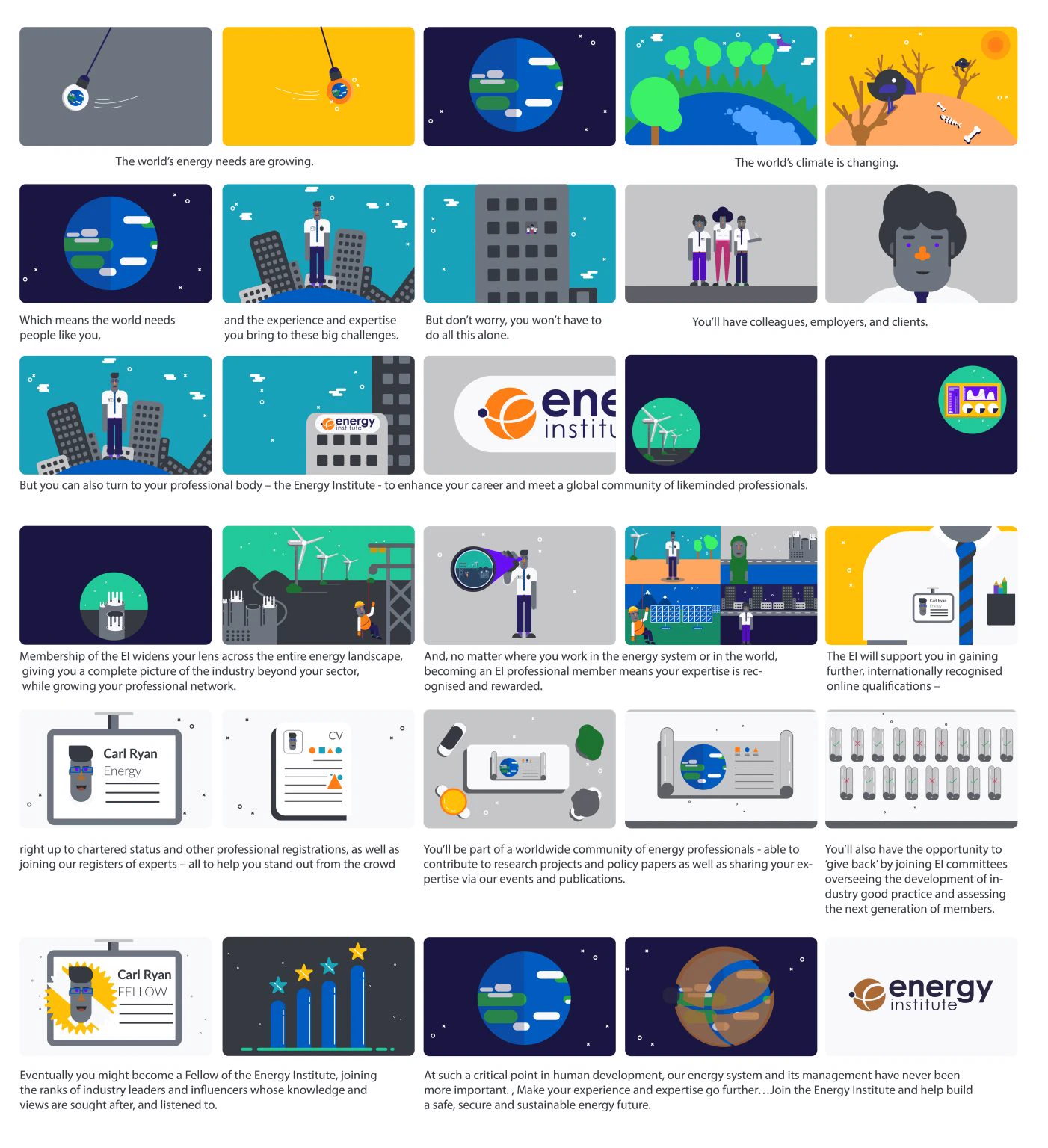 Energy Institute explainer — early storyboard sketch