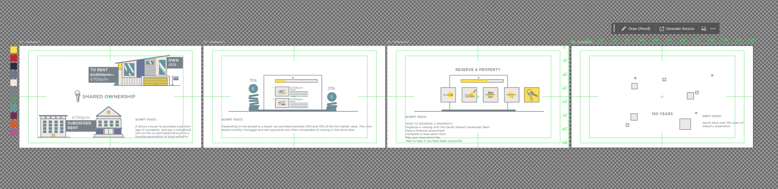 Savills infographic — vector illustration strip