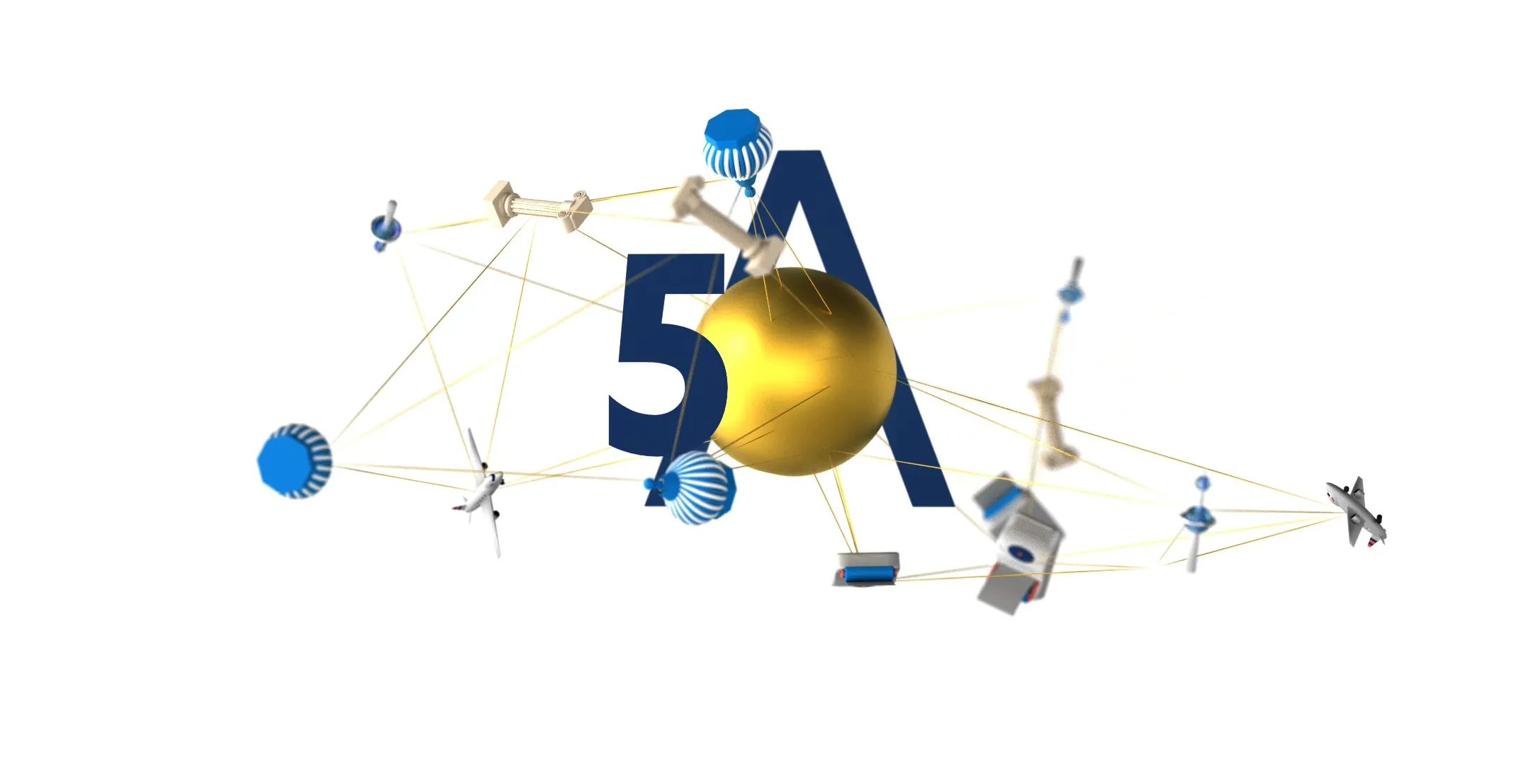 Action Global 50th anniversary 3D ident hero frame