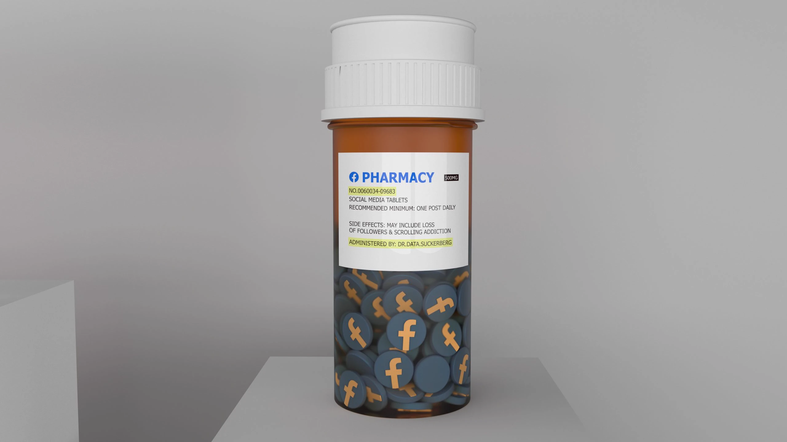 Facebook pill bottle — Stay at Home Collection