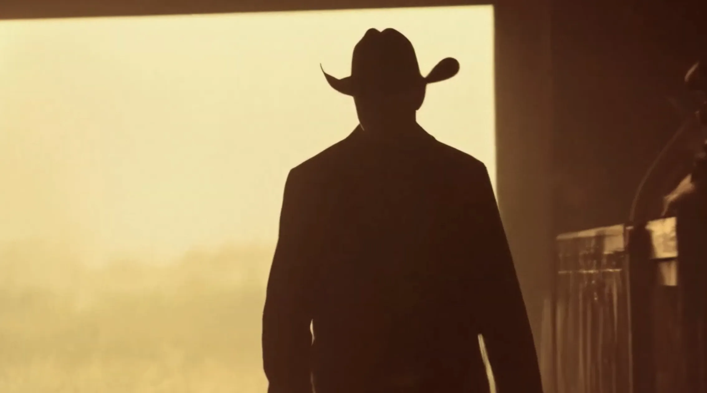 Cowboy silhouette in saloon doorway
