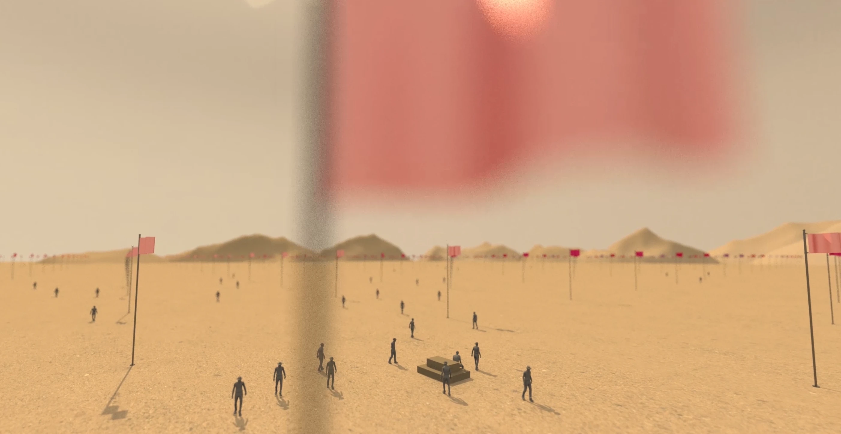 Desert memorial visualisation — memorial structure frame