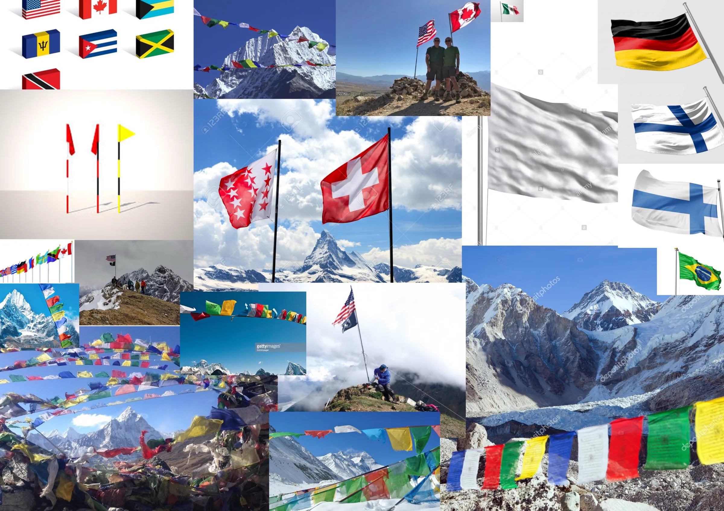 Fenergo KYC — mountain flags illustration