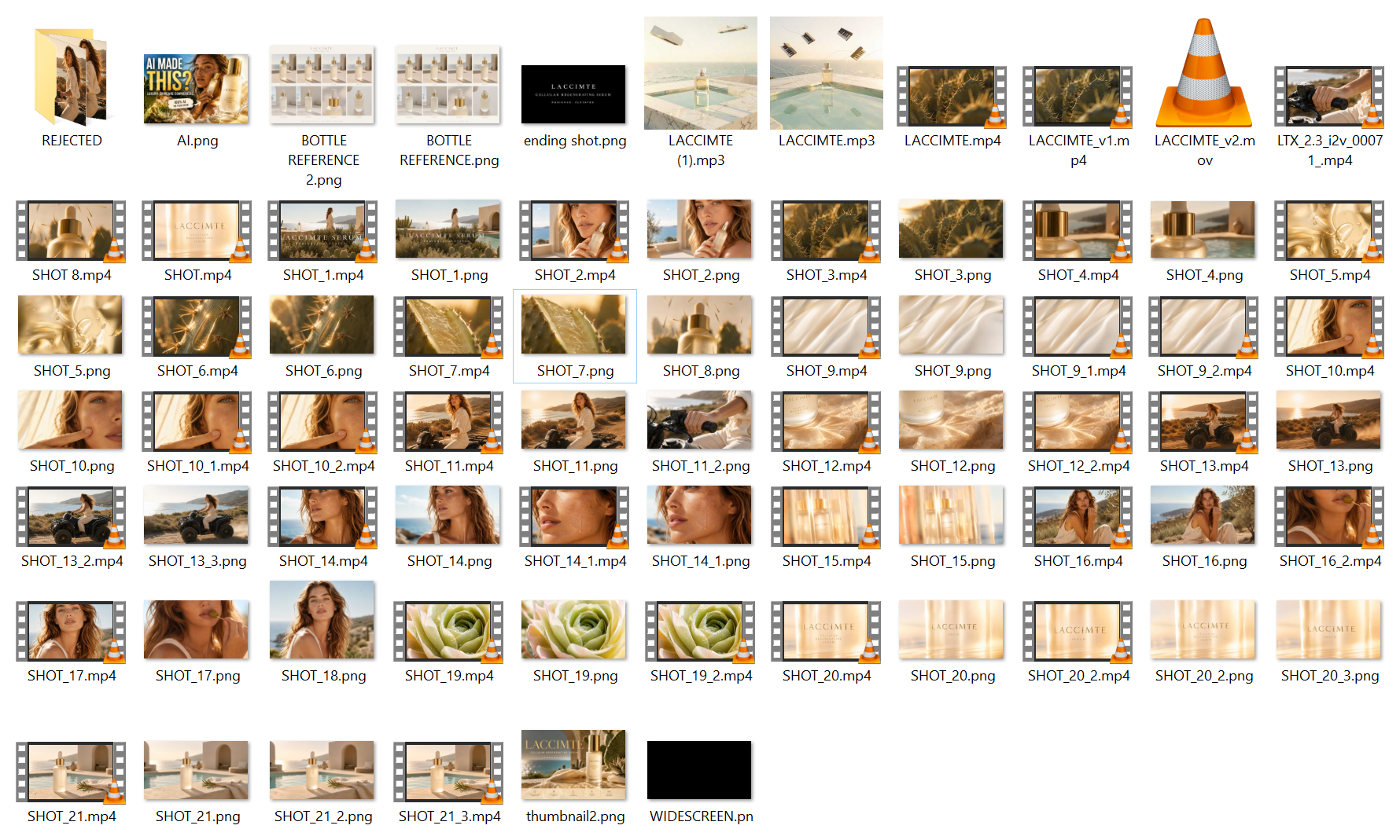 LACCIMTE — director shot selection contact sheet by Valentino Laz
