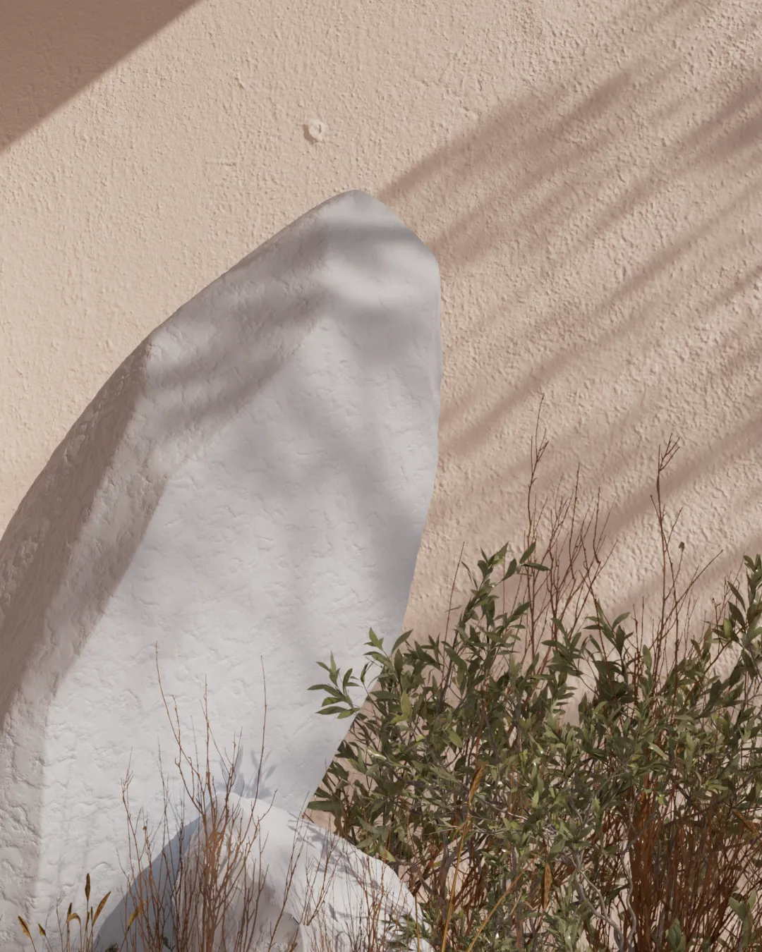 Rock visualisation — close-up rock texture with gobo shadow detail