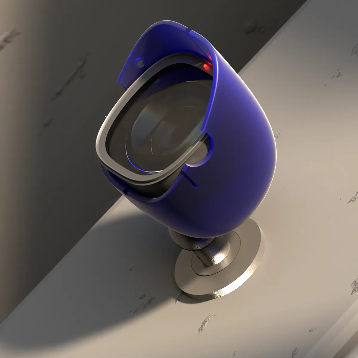 Security camera product visualisation — side profile