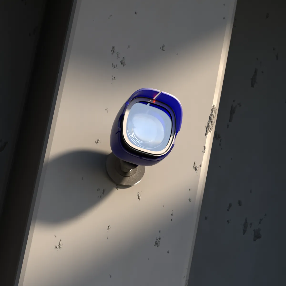 Security camera product visualisation — three-quarter view