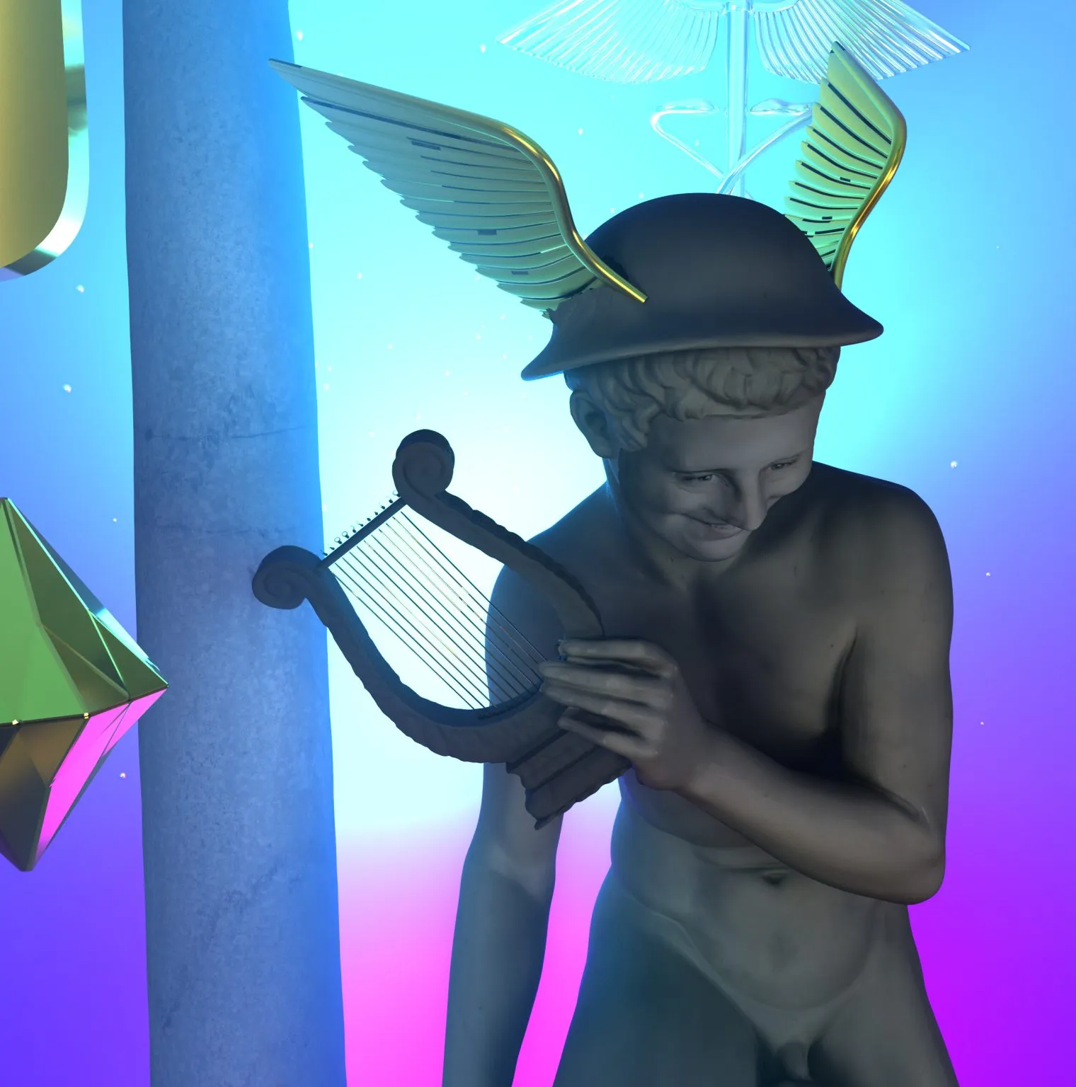 Space Cards Mercury — alternate angle with lyre