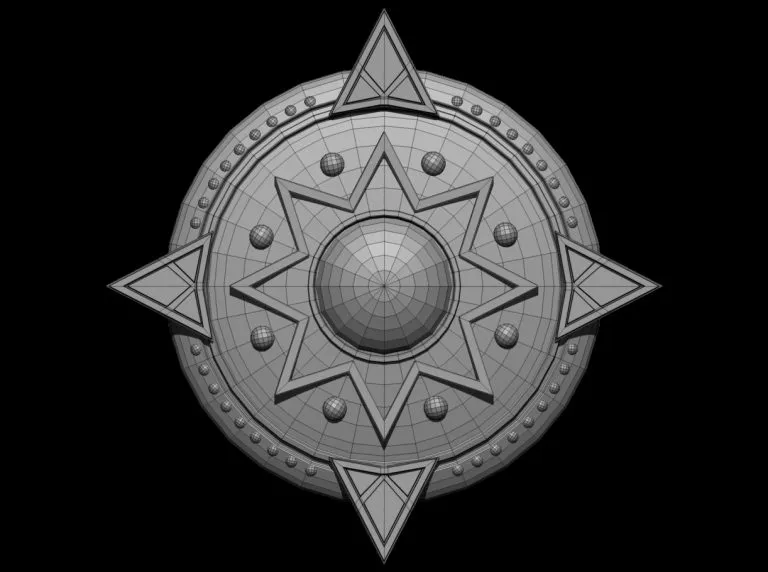 Shield symbol wireframe