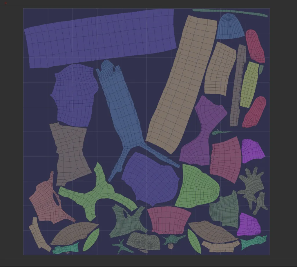 Priest statue UV mapping layout