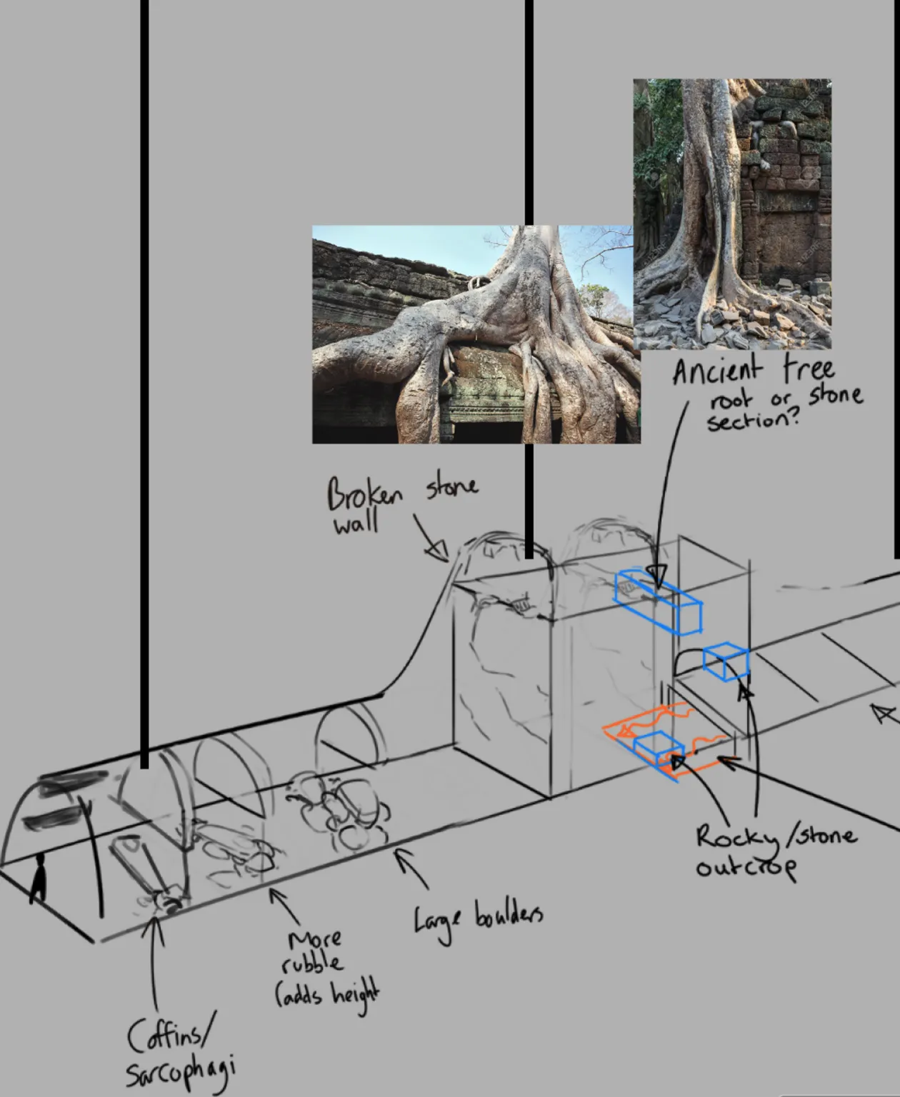 Spaceminers Burial Chambers concept art plan — CH.3 Echoes