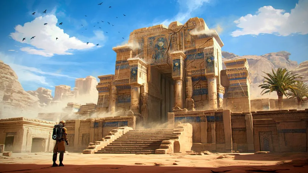 Spaceminers temple ruins concept art