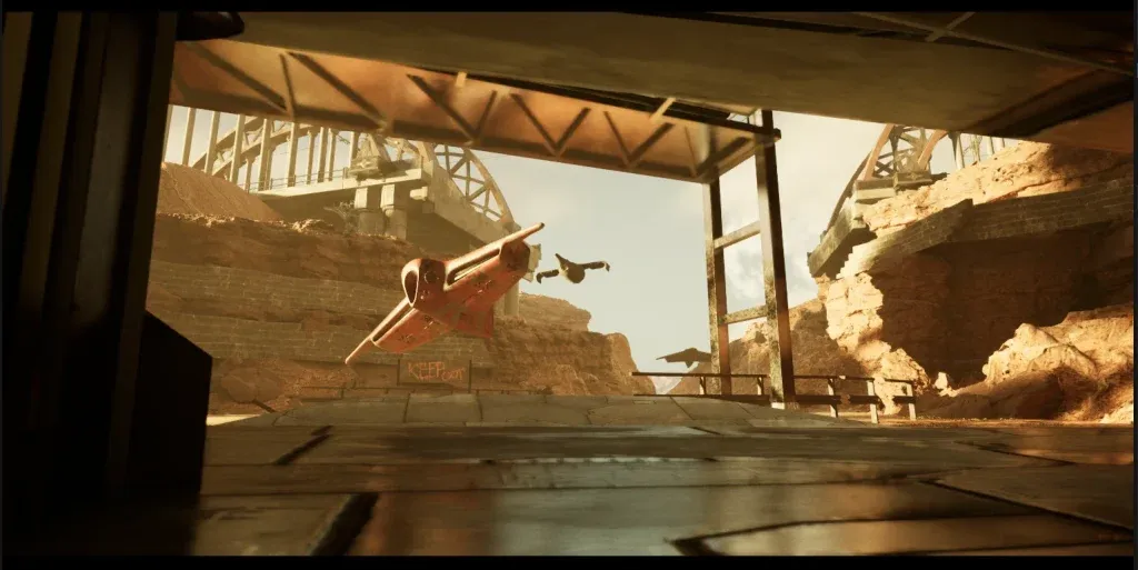 Hangar ship landing concept art