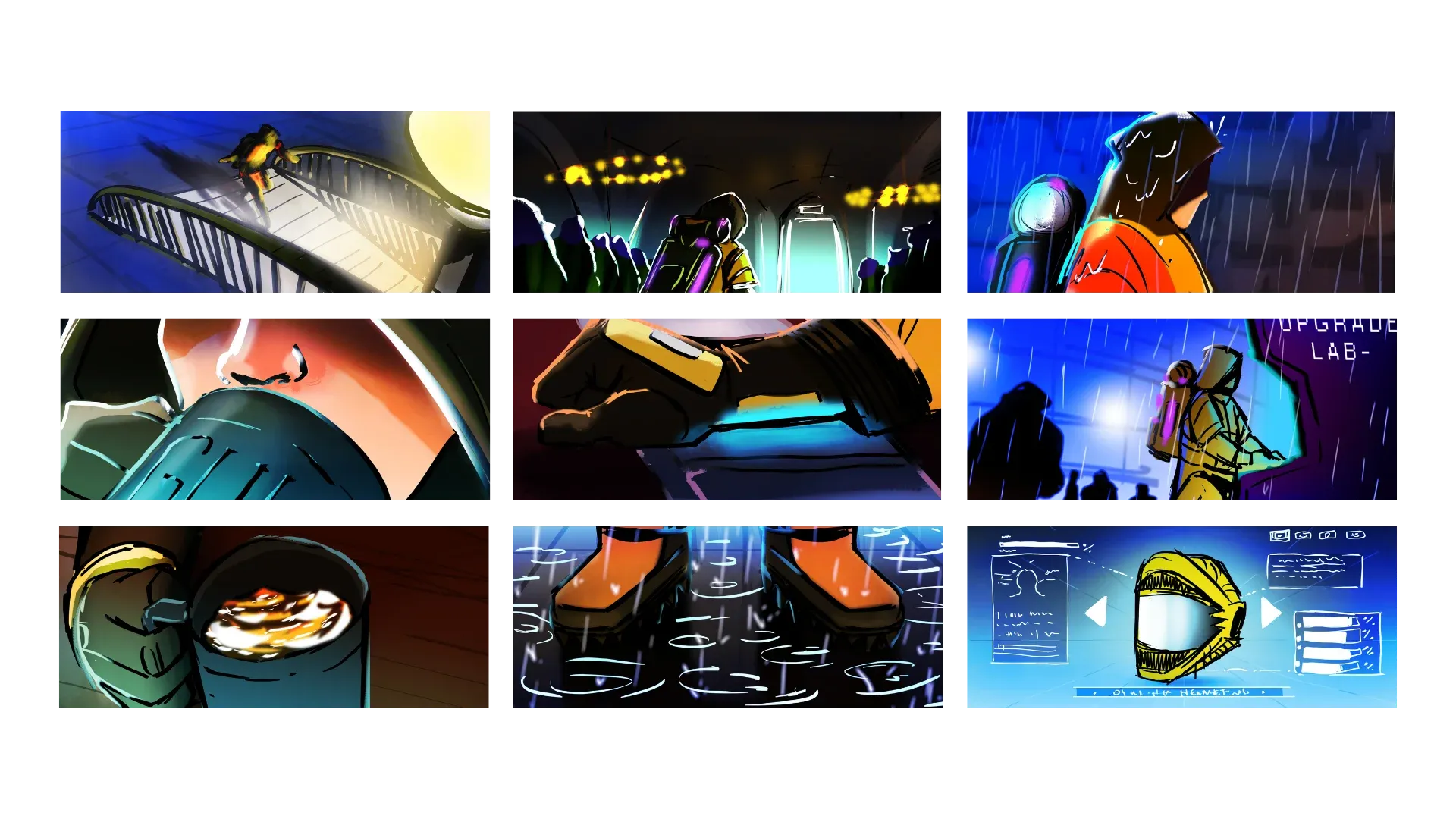 Spaceminers storyboard frame 1 by Valentino Laz and Michael Papanicolaou
