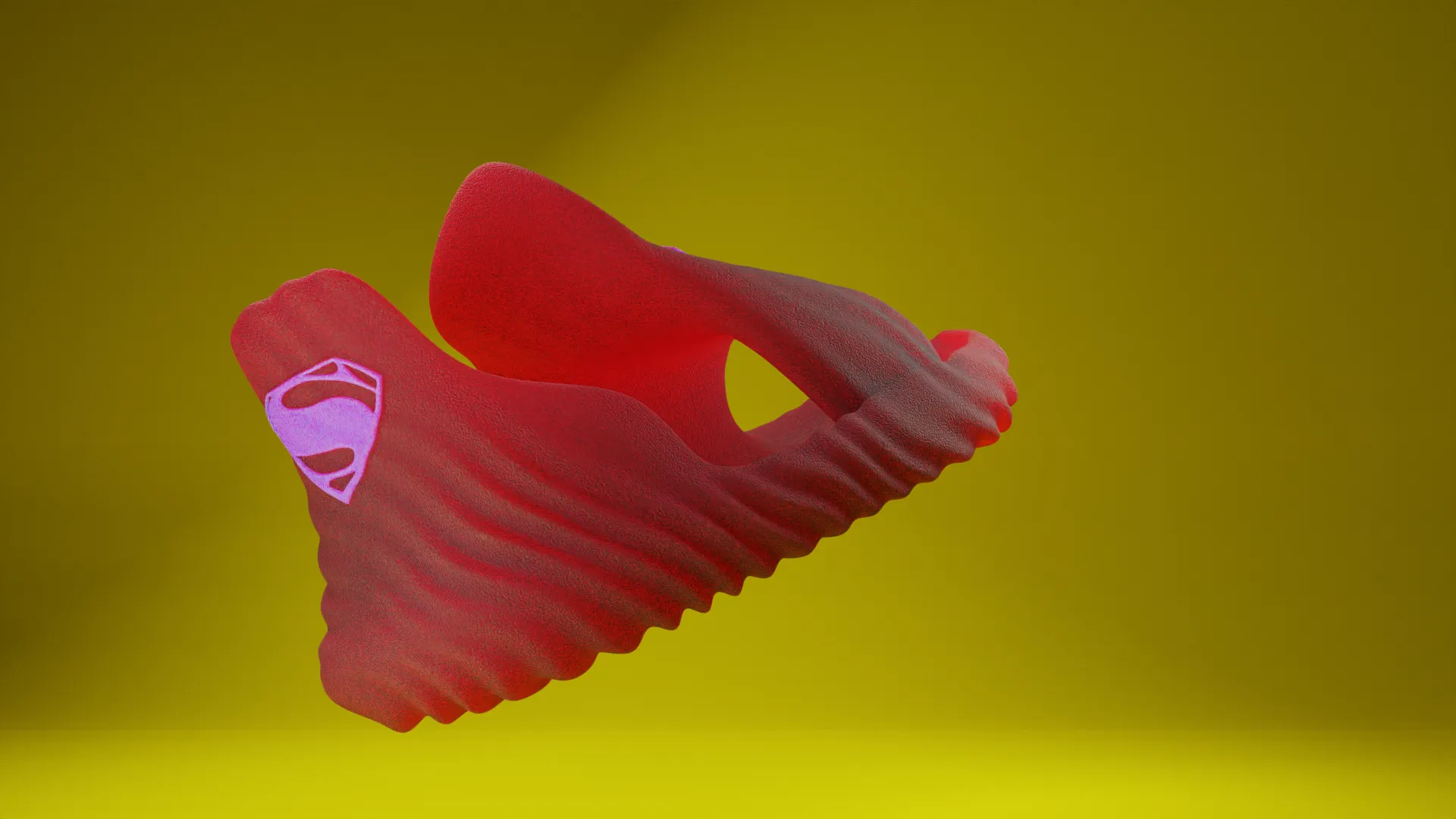 Superman foam slides — full 3/4 product view
