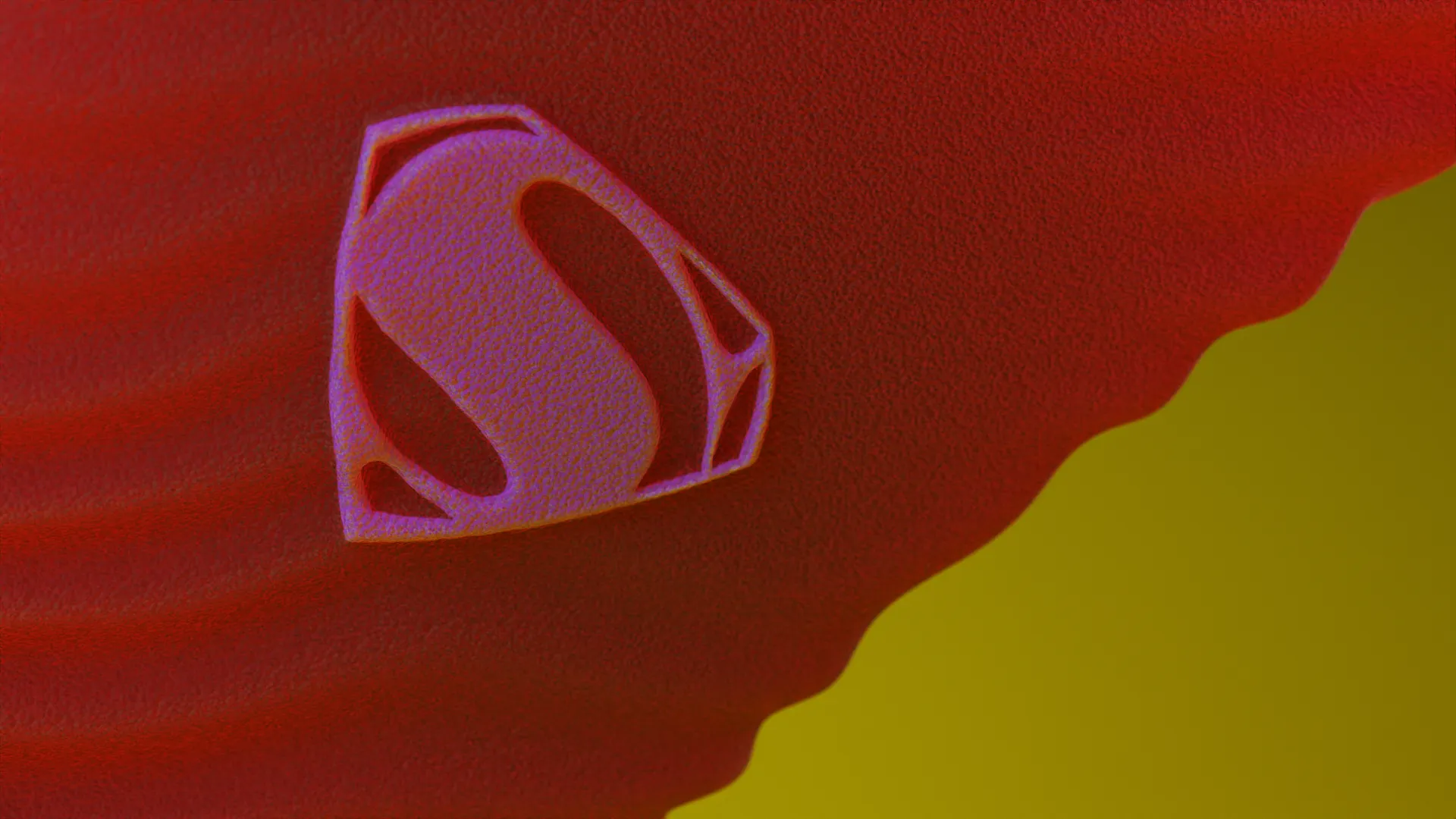 Superman foam slides — shield logo detail